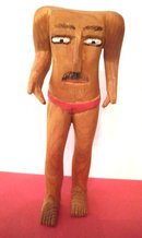 SULTON ROGERS CARVING/SOUTHERN FOLK OUTSIDER ART/HEADLESS MAN/PINE