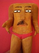 SULTON ROGERS CARVING/SOUTHERN FOLK OUTSIDER ART/HEADLESS MAN/PINE