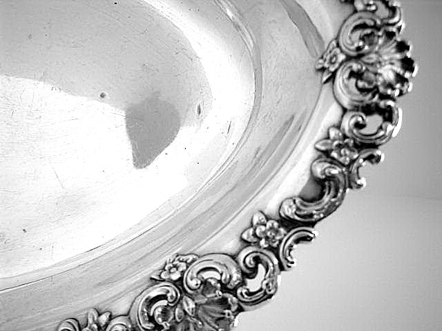 Bread Tray Tiffany scroll flowers shell border