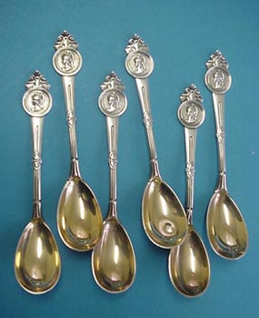 Medallion Gorham Egg Spoons Sterling Silver