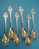 Medallion Gorham Egg Spoons Sterling Silver
