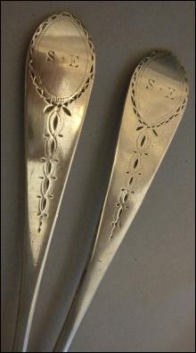Paul Revere Tablespoons Coin silver pair