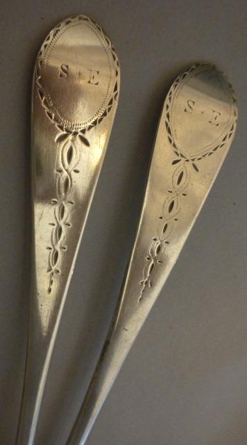Paul Revere Tablespoons Coin silver pair