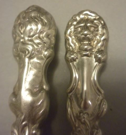 Lion Frank Smith Steak Carving set Sterling Silver