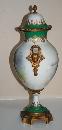 Sevres Urn ormalu handles 1890's figural woman landscape green gold