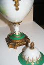 Sevres Urn ormalu handles 1890's figural woman landscape green gold
