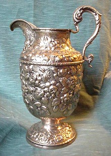 Repousse S. Kirk & Son Water Pitcher 11 oz. Silver