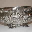 Centerpiece Bowl Sterling circa 1891 pierced with flowers and leaves