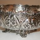Centerpiece Bowl Sterling circa 1891 pierced with flowers and leaves