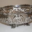 Centerpiece Bowl Sterling circa 1891 pierced with flowers and leaves