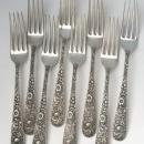 Repousse Kirk sterling silver 925/1000 set 8 place settings with old style knives