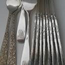 Repousse Kirk Fish Forks and Knives 8 sterling