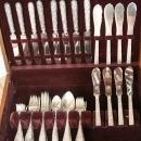 Repousse Kirk Fish Forks and Knives 8 sterling