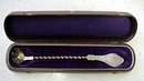 Coin Silver Olive Ladle Rare Early Twist handle