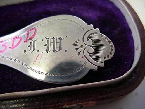 Coin Silver Olive Ladle Rare Early Twist handle