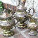Ball Tompkins & Black Teapot Creamer & Sugar and Waste Bowl Coin Silver