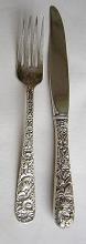 Repousse Child fork & knife S. Kirk & Son