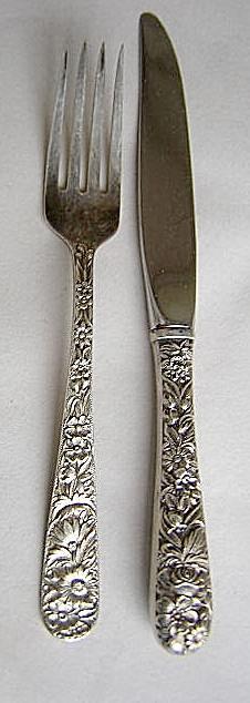 Repousse Child fork & knife S. Kirk & Son