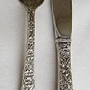 Repousse Child fork & knife S. Kirk & Son