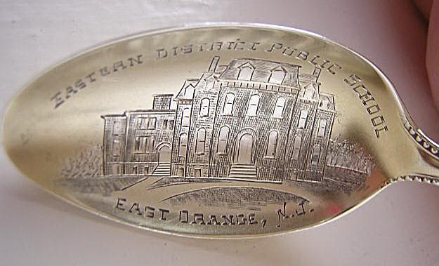 souvenir spoon East Orange NJ Eastern District Public School Gorham Newcastle Sterling Silver
