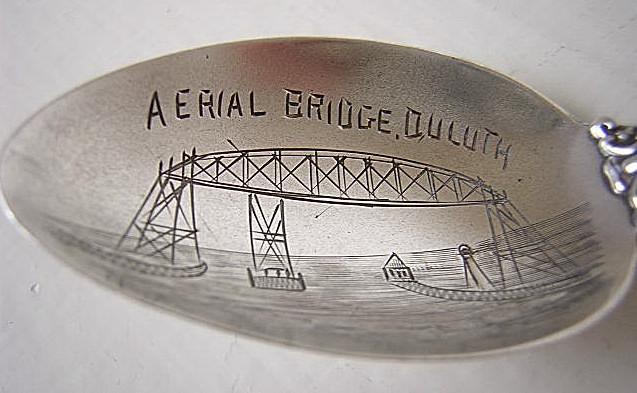 Souvenir spoon Aerial Bridge Duluth MN Sterling Silver
