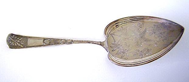 Pie Server bird on branches engraved blade