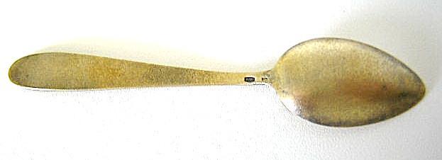 Russian enamel wirework demitasse spoon gold