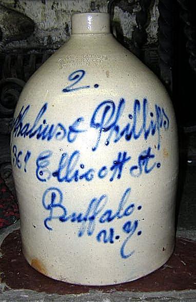 Stoneware Jug Buffalo NY Lyons pottery
