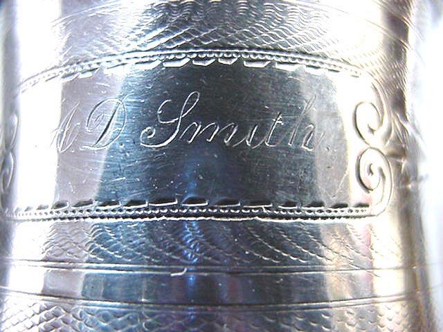 Napkin Ring Coin silver engine turned