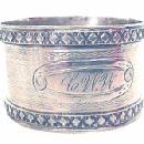 Napkin Ring Coin Silver engine turned engraved
