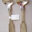 Coin Silver Master pair salt spoons Threaded pattern