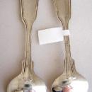 Coin Silver Master pair salt spoons Threaded pattern