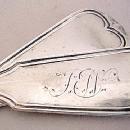 Coin Silver Master pair salt spoons Threaded pattern