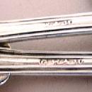Coin Silver Master pair salt spoons Threaded pattern