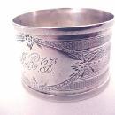 Napkin Ring Coin silver engine turned design