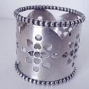 Napkin Ring Sterling beaded pierced hearts