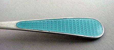 Chocolate spoon Tiffany blue enamel Watson