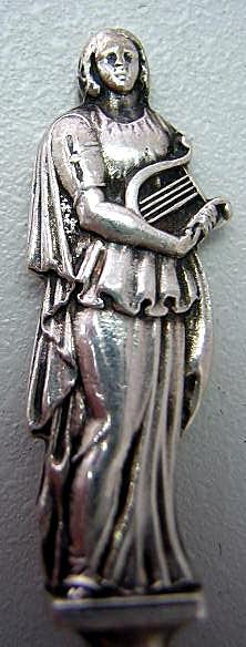 Figural woman with harp Gorham seafood fork
