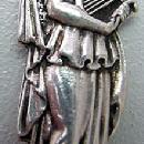Figural woman with harp Gorham seafood fork