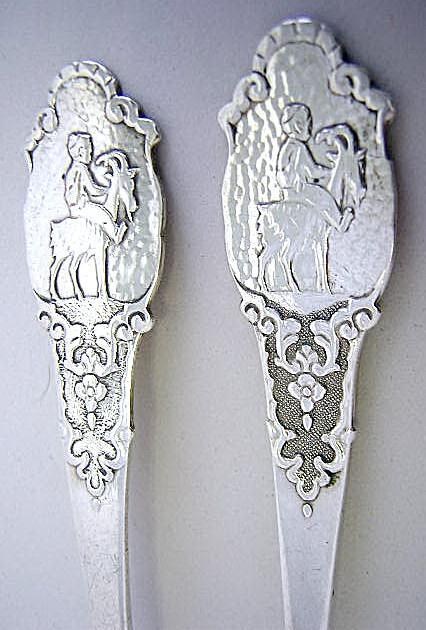 Childs fork and spoon child on goat European
