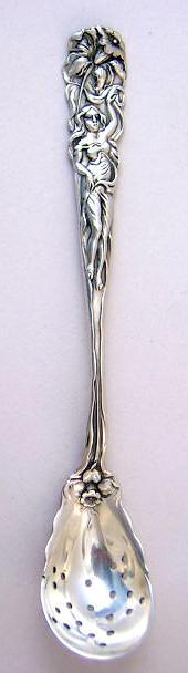 Raphael Alvin Pierced Olive Spoon Daffodill figural woman Sterling
