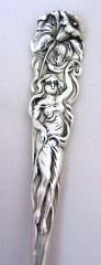 Raphael Alvin Pierced Olive Spoon Daffodill figural woman Sterling