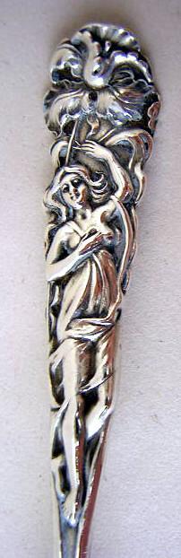 Raphael Alvin Teaspoon Jonquil figural woman Sterling