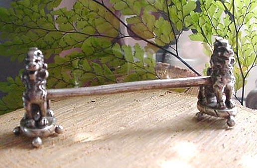 Knife Rest Gorham sterling Figural LIONS