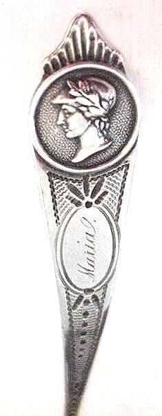 Medallion Wm Gale mustard ladle sterling