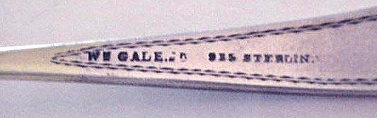 Medallion Wm Gale mustard ladle sterling