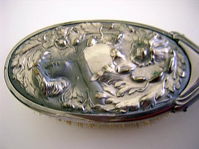 Figural Art Nouveau Floral Hair brush