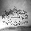 Silverplated Tray with sterling silver center cartouche area
