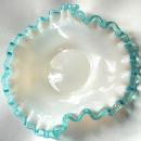Fenton Ruffled dish -blue and white (1)