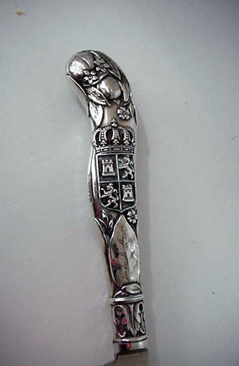 Orange Knifes Castle motif Gorham sterling silver